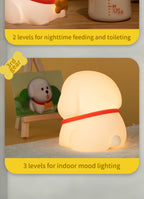 Dog LED Night Light – Soft Silicone Multi-Color USB Lamp 🐶