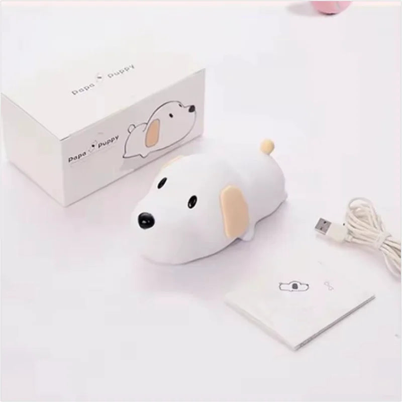 Dog LED Night Light – Silicone 2-Color Dimmable USB Lamp 🐶