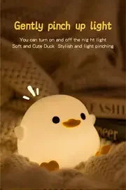Soft Squishy Duck LED Night Lamp – USB Rechargeable & Gift-Ready