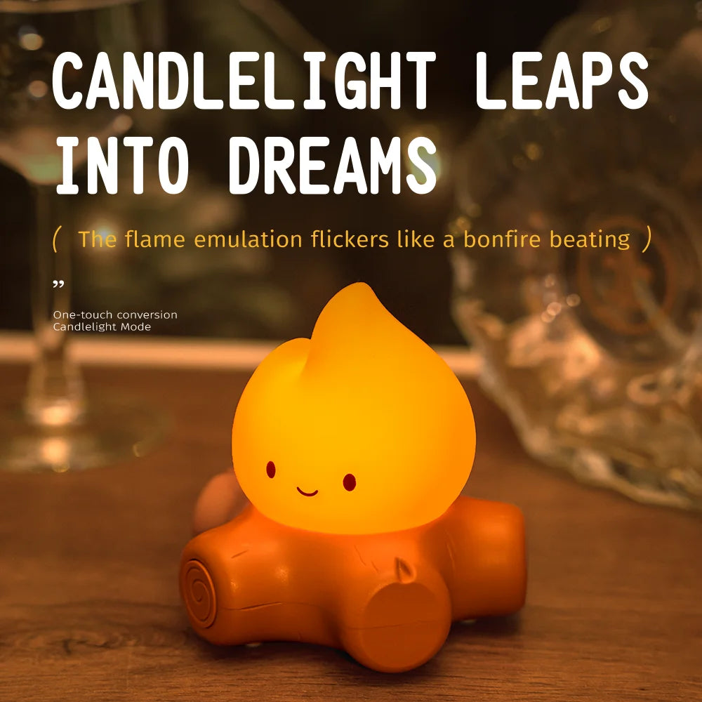 Campfire LED Night Light – Creative Bedside & Desk Lamp 🔥