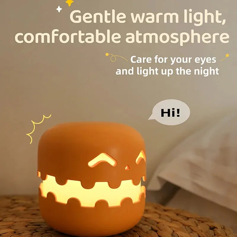 Pumpkin LED Night Light – Timed Brightness Adjustable Desktop Lamp 🎃