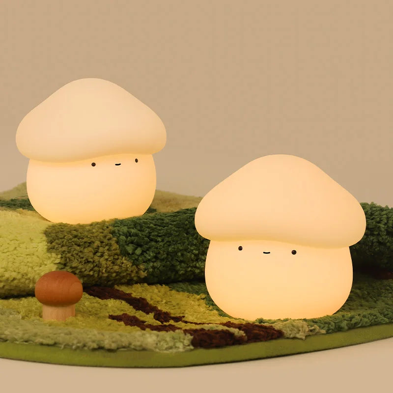 Mushroom LED Night Light – Dimmable Silicone Lamp for Kids 🍄