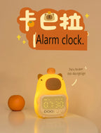 Capybara LED Night Light & Alarm Clock – Silicone USB Rechargeable Lamp