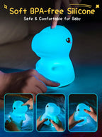 Dinosaur LED Night Light – Touch Sensor Color-Changing Silicone Lamp 🦕