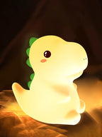 Dinosaur LED Night Light – Touch Sensor Color-Changing Silicone Lamp 🦕