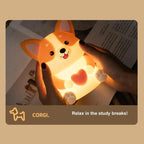 Corgi LED Night Light – 3-Mode Silicone USB Lamp for Kids 🐶