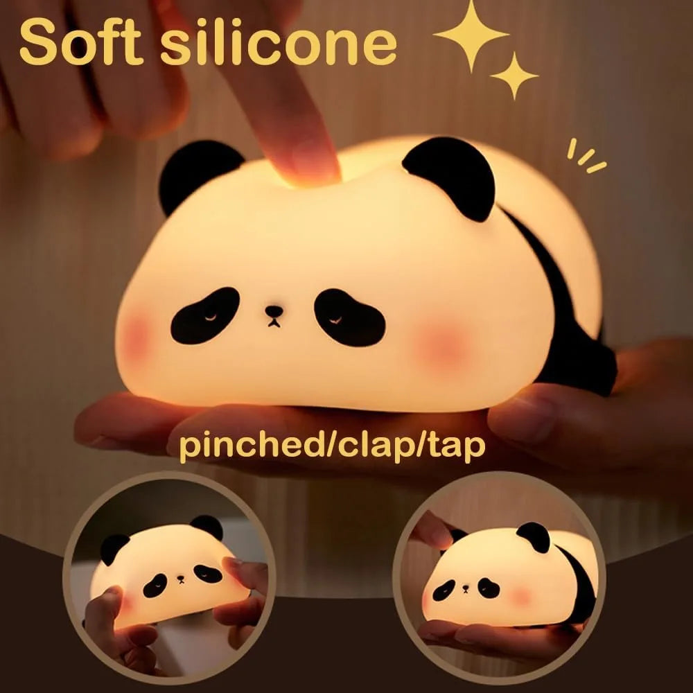 🐼💡 Panda Squishy LED Night Light – Tap to Glow ✨ Perfect Baby & Girl Gift 🎁