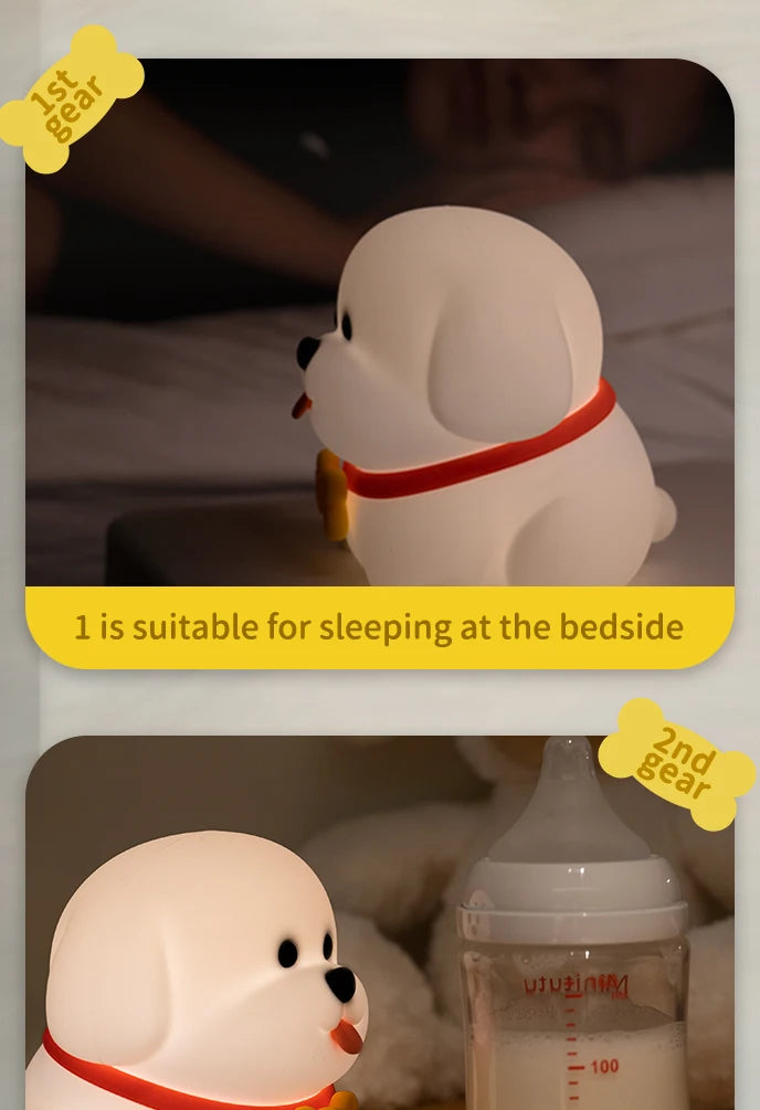 Dog LED Night Light – Soft Silicone Multi-Color USB Lamp 🐶