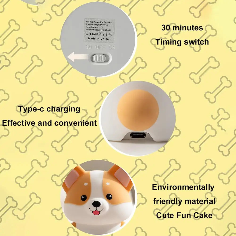 Corgi LED Night Light – 3-Mode Silicone USB Lamp for Kids 🐶