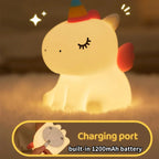 Cartoon Unicorn LED Night Lamp – Cute Silicone Pat Light for Cozy Reading & Decor
