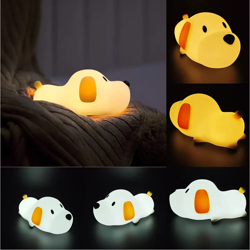 Dog LED Night Light – Silicone 2-Color Dimmable USB Lamp 🐶