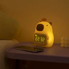 Capybara LED Night Light & Alarm Clock – Silicone USB Rechargeable Lamp