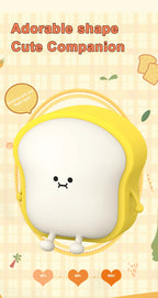 Toast Bread LED Night Light – Touch Sensor Silicone USB Lamp with Phone Holder 🍞