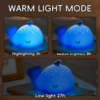 Starry Whale LED Night Light – Soft Glow USB Touch Lamp 🐋