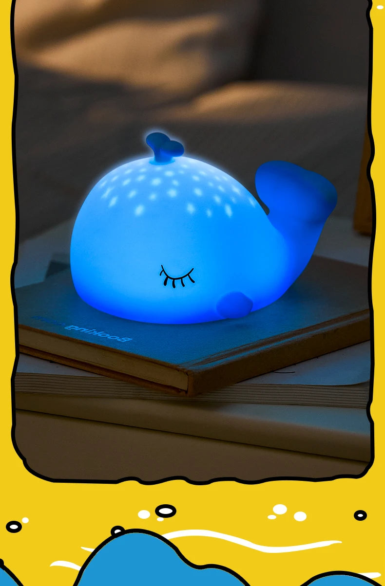 Starry Whale LED Night Light – Soft Glow USB Touch Lamp 🐋