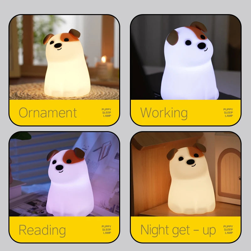 Dog LED Night Light – Rechargeable Squishy Silicone Lamp for Kids 🐶