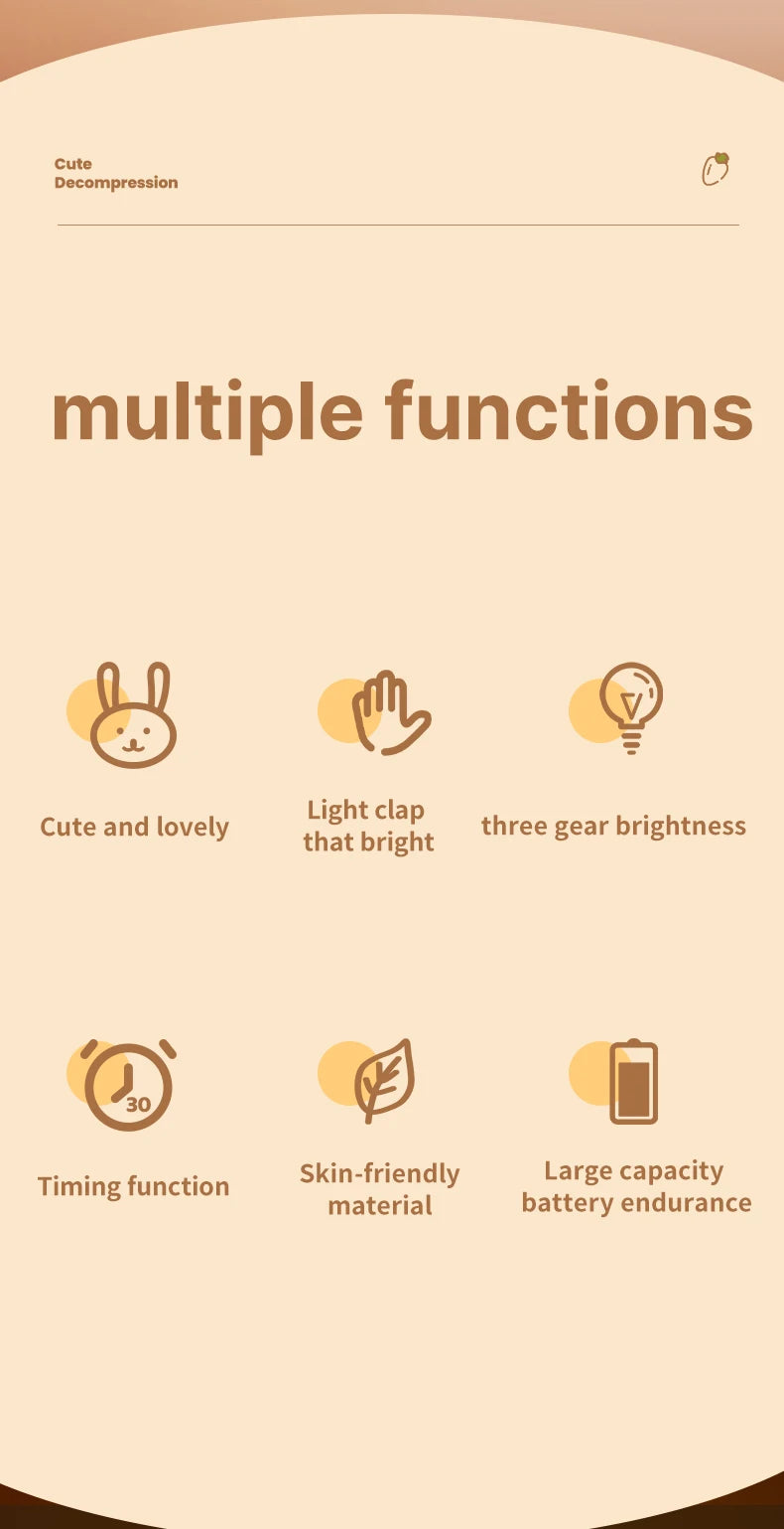 Soft Silicone Rabbit Night Lamp – Cute Cartoon Touch Light for Kids & Nursery Gift