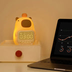 Capybara LED Night Light & Alarm Clock – Silicone USB Rechargeable Lamp