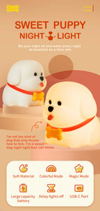 Dog LED Night Light – Soft Silicone Multi-Color USB Lamp 🐶