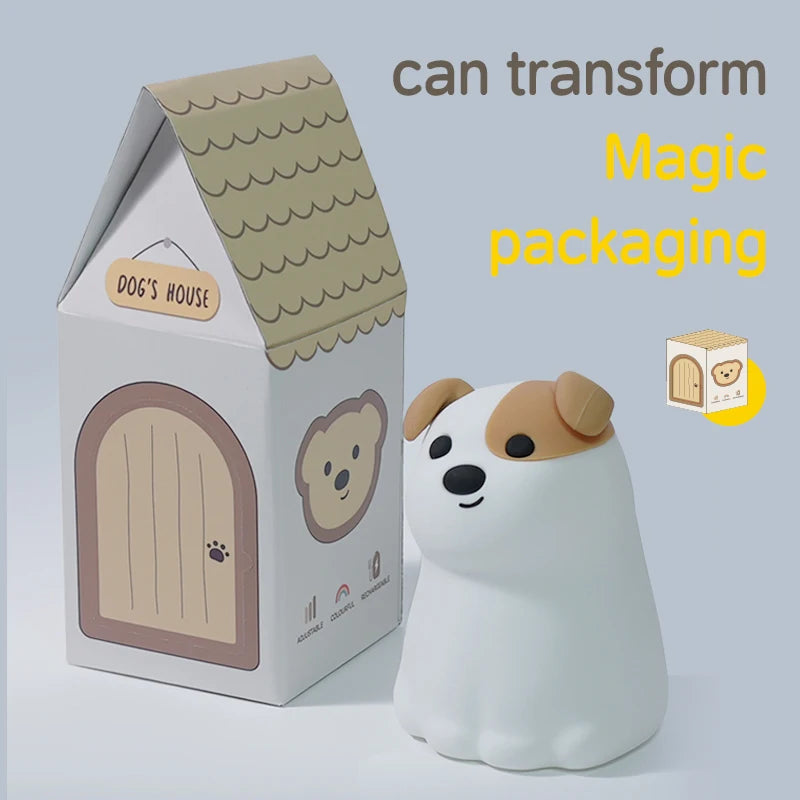 Dog LED Night Light – Rechargeable Squishy Silicone Lamp for Kids 🐶