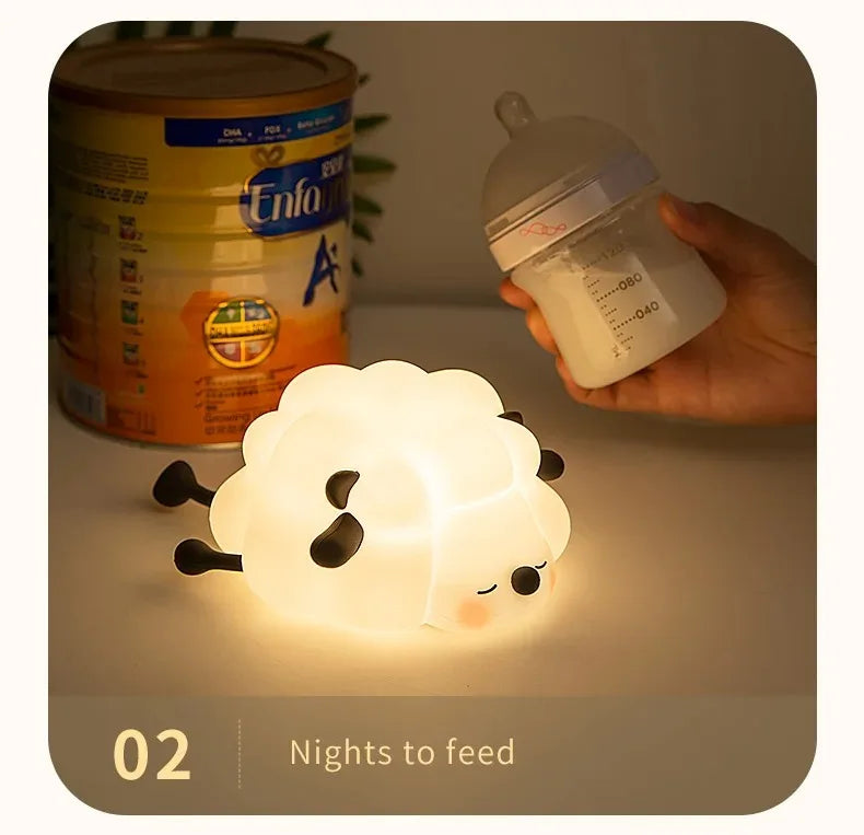 Sheep LED Night Light – USB Silicone Lamp with Phone Holder 🐑